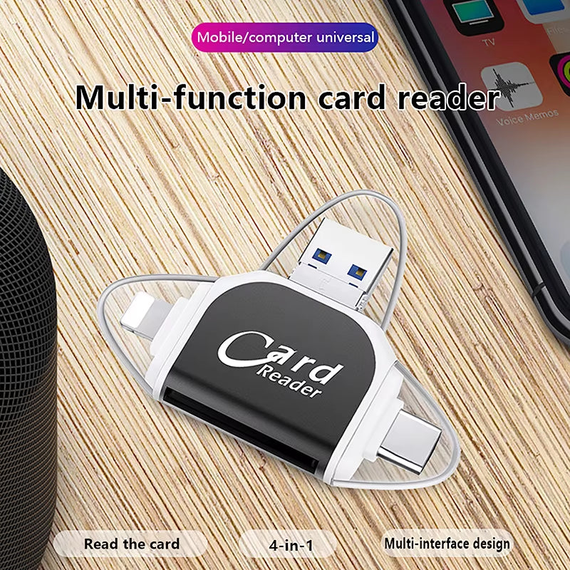 4-in-1 Card Reader Adapter – Instantly Access Your Camera Shots Anywhere